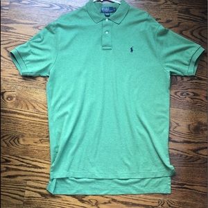 mint green polo shirt